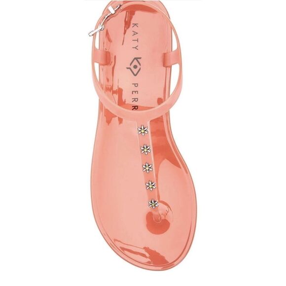 Katy Perry Women's The Geli-T Strap Flat Sandals, DAISY/OASIS PINK,  Size 10 - Picture 5 of 9